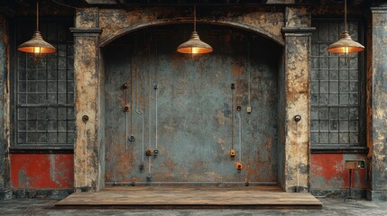 Rustic Industrial Interior: A Vintage Architectural Scene