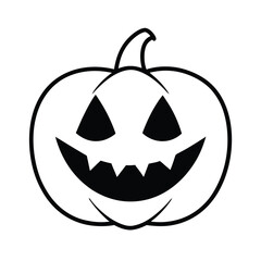 Jack O Lantern with Spooky Face Silhouette