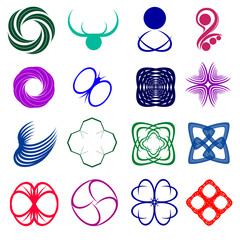 Set of simple motifs for designing logos, background, patterns etc.