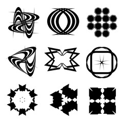 Set of simple vector logos in black and white