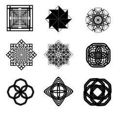 Set of abstract geometric shapes perfect for logo, pattern, backgrounds etc.