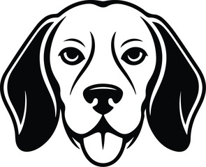 Dog Head Silhouette Vector | Pet Face Clipart Set Minimal Dog Face Outline | Puppy Head Icon Collection