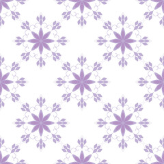 Soft purple geometric blossom pattern for fabric and background.