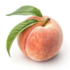 peach with leaf