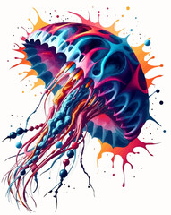 Jellyfish. Abstract graphic illustration of jellyfish in vector on white background. EPS 10 version.