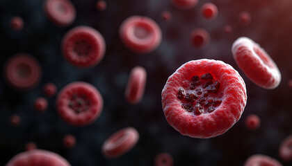 Red blood cells in microscopic view