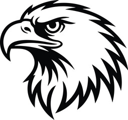 Eagle Head Silhouette Vector | Bald Eagle Face Clipart Eagle Head Outline Icon | Bird of Prey Vector Set