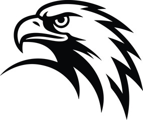 Eagle Head Silhouette Vector | Bald Eagle Face Clipart Eagle Head Outline Icon | Bird of Prey Vector Set