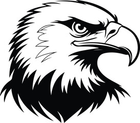 Eagle Head Silhouette Vector | Bald Eagle Face Clipart Eagle Head Outline Icon | Bird of Prey Vector Set