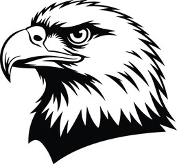 Eagle Head Silhouette Vector | Bald Eagle Face Clipart Eagle Head Outline Icon | Bird of Prey Vector Set
