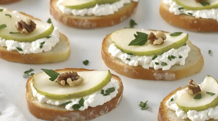 Delicious Pear & Goat Cheese Crostini Appetizers
