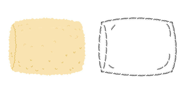 Muff Handwarmer Wool Teddy Fur beige cartoon and sketch outline Fashion hand accessory clothing technical illustration garment. Vector for Men, women style flat template CAD mockup isolated on white