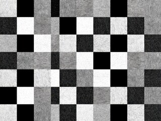 Obraz premium A striking black and white textured checkered pattern. It brings an element of traditional design with a modern, tactile twist.
