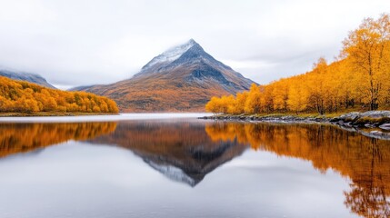 Autumn Mountain Lake Reflection