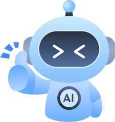 AI robot thumbs up