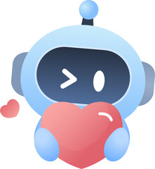 AI robot holding heart