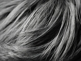 Close-up of interwoven strands, showcasing a blend of dark and light hues. The intricate pattern adds depth and a sense of texture.