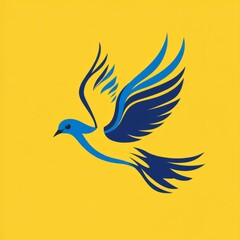 Obraz premium Flying dove in continuous one line drawing, symbol of peace and freedom in simple linear style