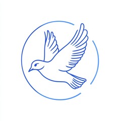 Obraz premium Flying dove in continuous one line drawing, symbol of peace and freedom in simple linear style