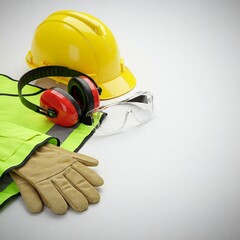 Safety helmet, personal protective safe equipment concept