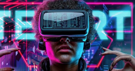 Immersive virtual reality experience digital metaverse futuristic technology