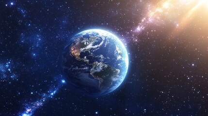 Earth, a celestial body, in the vastness of space.