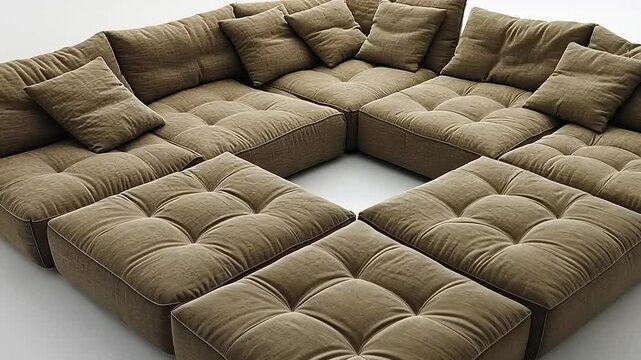 Modular Sectional Sofa: Modern Living Room Furniture Design and Arrangement