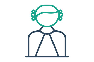 Judge icon. line icon style. icon related to decision making. law elements vector illustration