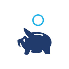 piggy bank colored icon vector design good for web or mobile app