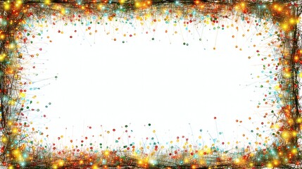 Vibrant Colorful Frame with Dazzling Lights and Sparkles