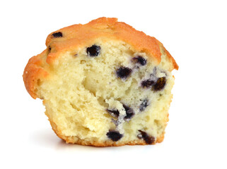 Tasty muffin cake, isolated on white 
