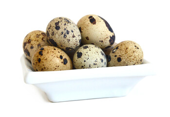 Quail eggs are isolated on a white background