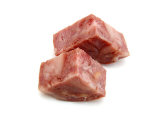 Front view of folded slice of lean pork ham