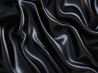Fototapeta premium Luxurious black fabric drapes texture