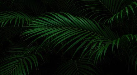 a palm leaf cinematic lighting on black background