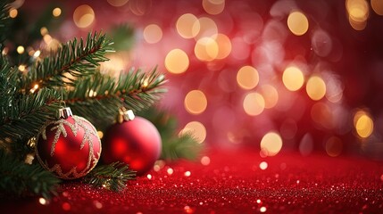 christmas decoration on red