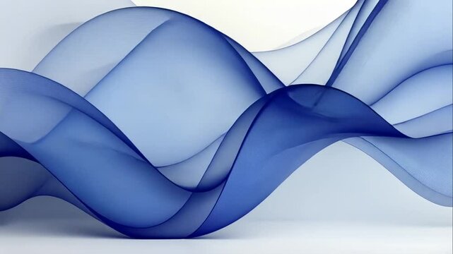 Abstract blue flowing waves background image smooth elegant design texture