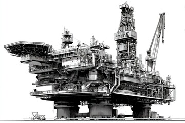 Detailed illustration of an oil drilling