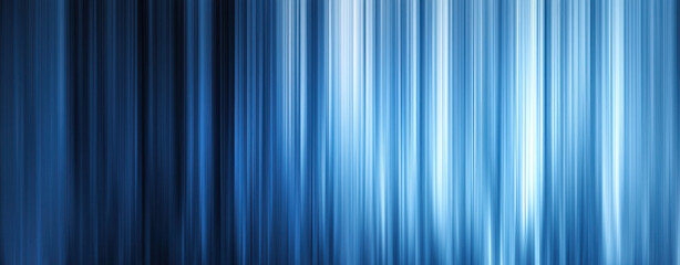 Fototapeta premium A Blue vertical lines with motion blur create futuristic and abstract gradient effect, evoking sense of technology and modernity