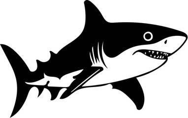 shark silhouette with white background