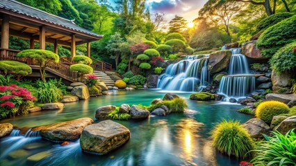 Feng Shui Panoramic Landscape, Harmonious Energy, Balanced Design, Nature's Harmony, Vast Expanse,  Spiritual, Zen,  Home,  Interior,  Exterior,  Space,  Peace,  Balance