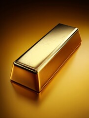 A gold bar, gleaming under bright light, highlighting the precious nature of capital - sunlight shiny rich bank