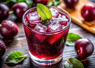 Fresh Kokum Drink Macro Photography - Vibrant Indian Summer Beverage