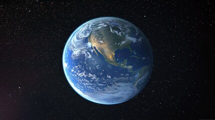 Fototapeta premium Earth from space captivating view of our planet outer space digital art cosmic environment aerial perspective