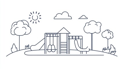 Children's playground sunny park outdoor play