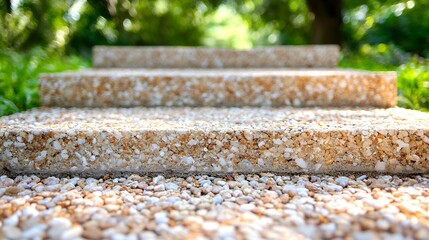 Fototapeta premium Stone steps in a garden on a sunny day