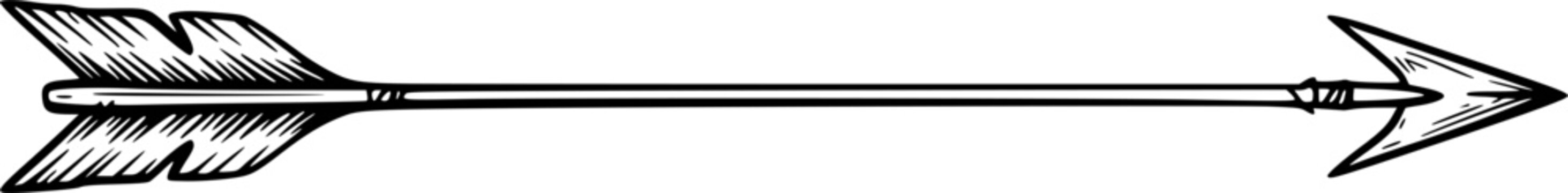Bow arrow icon. Black outline linear silhouette. Editable strokes. Front side view. Vector