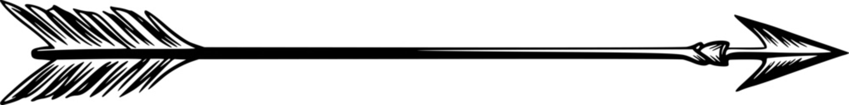 Bow arrow icon. Black outline linear silhouette. Editable strokes. Front side view. Vector