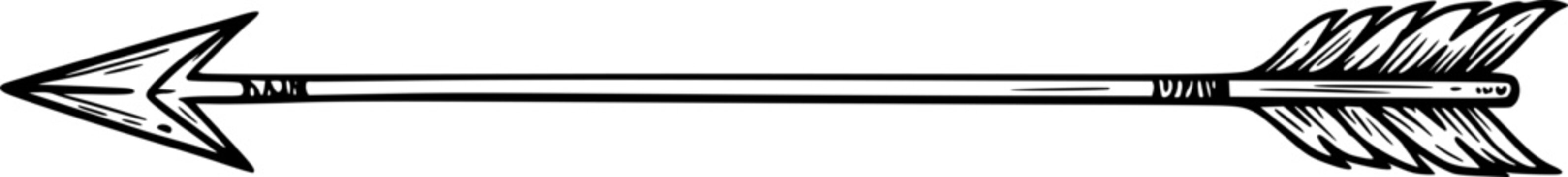 Bow arrow icon. Black outline linear silhouette. Editable strokes. Front side view. Vector