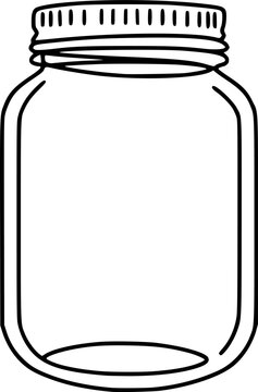 Pot, jar icon. Black outline linear silhouette. Editable strokes. Front side view. Vector 